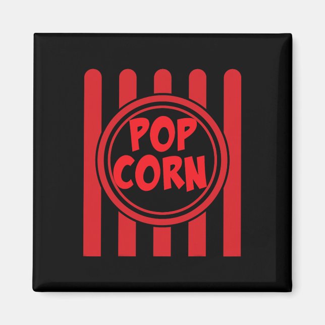Popcorn Karneval Kostüm Shirt Funny Red Str. Magnet (Vorne)