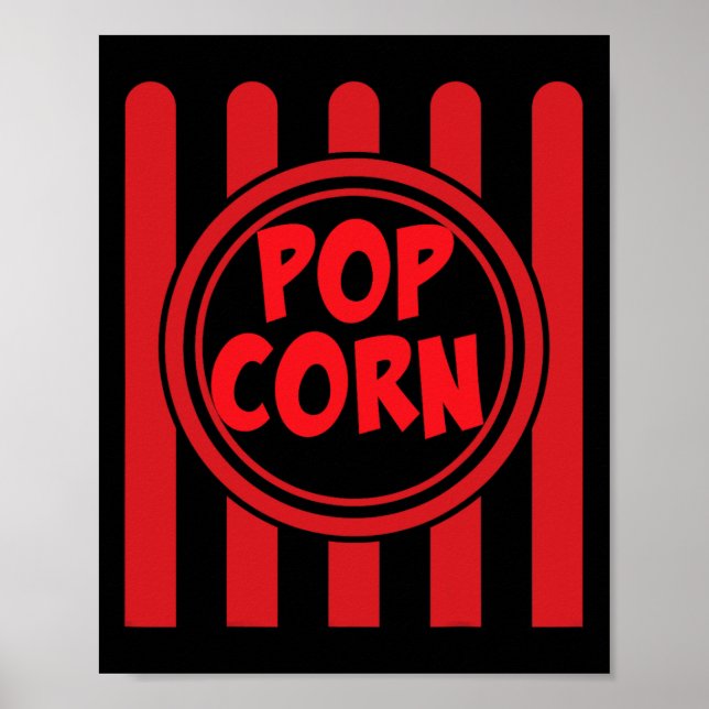 Popcorn Karneval Kostüm Shirt Funny Red Str. Poster (Vorne)