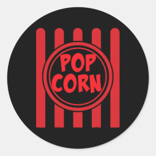Popcorn Karneval Kostüm Shirt Funny Red Str. Runder Aufkleber