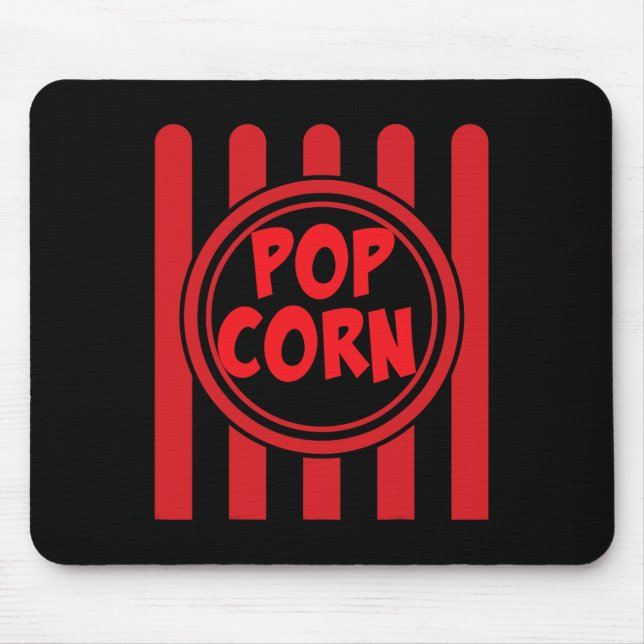 Popcorn-Karneval-Kostüm-Shirt Lustig Rot Weiß Gest Mousepad (Vorne)