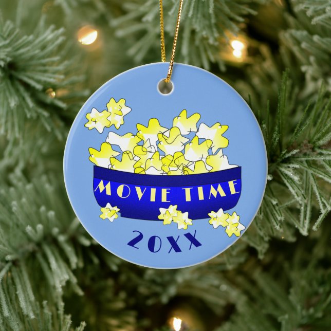Popcorn-Kinostunde  Keramik Ornament (Baum)