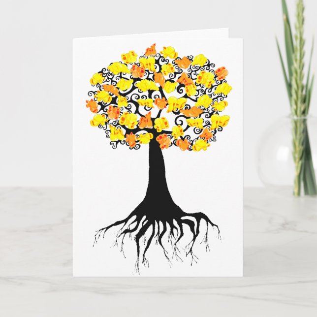 Popcorn, knallend auf dem Aprikosen-Baum Karte (Vorderseite)