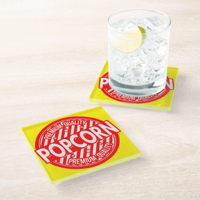 *Popcorn* Label Top Untersetzer (Schrägansicht)