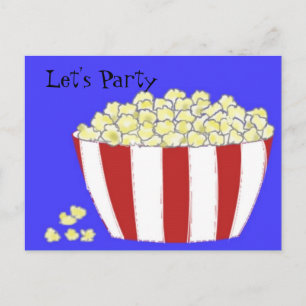 Popcorn - Lasst uns Party Einladung haben