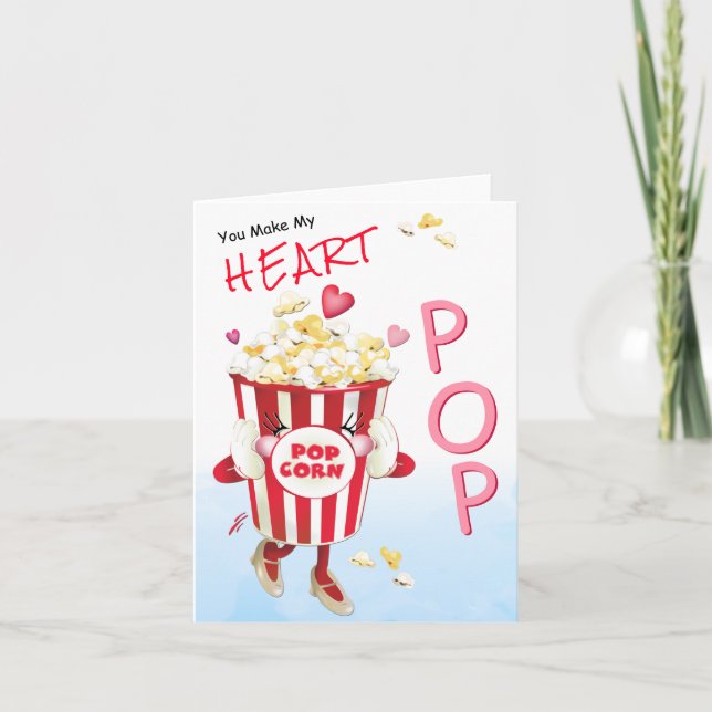Popcorn Liebe Lustig Karte (Vorderseite)