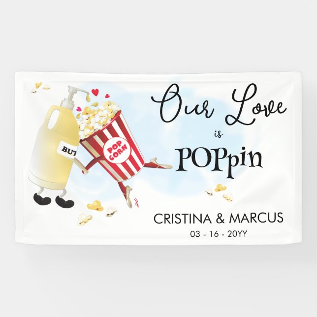 Popcorn Liebe Wedding Banner (Horizontal)