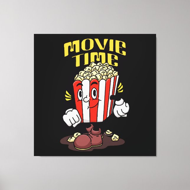 Popcorn Mascot Cartoon Leinwanddruck (Vorderseite)
