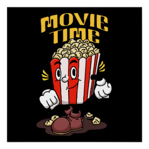 Popcorn-Maskottchen-Cartoon Poster