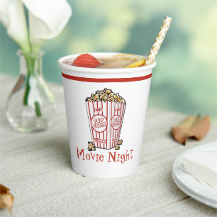 Popcorn Movie Night Pappbecher