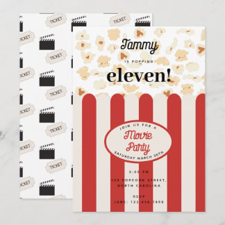 Popcorn Movie Party Geburtstagsparty Thema Einladung