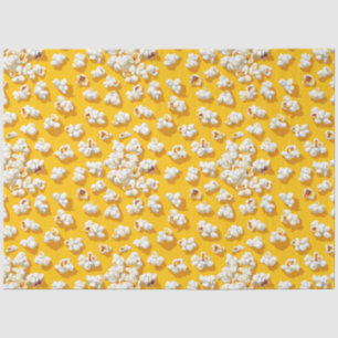 Popcorn-Muster auf der Gelben Hintergrunddekoupage Seidenpapier
