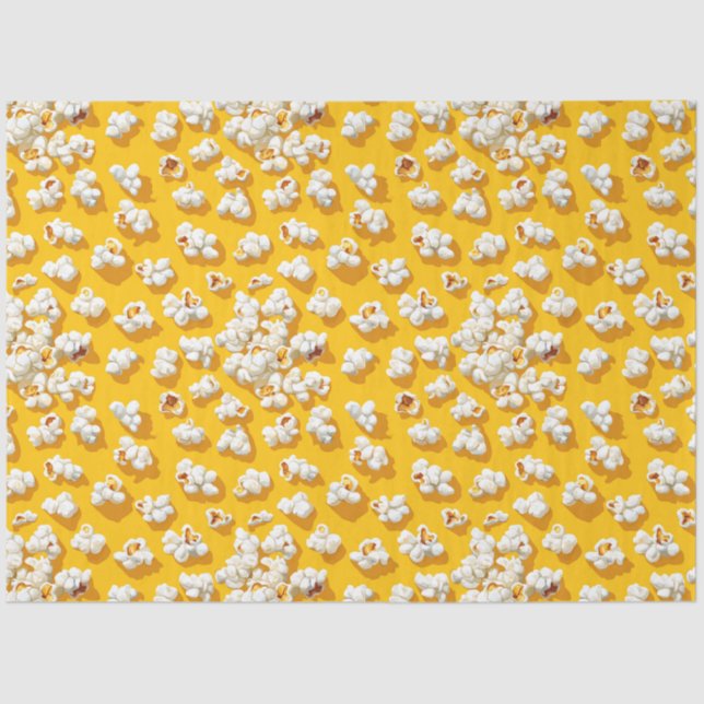 Popcorn-Muster auf der Gelben Hintergrunddekoupage Seidenpapier (Vorderseite)