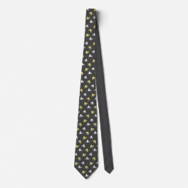 Popcorn Neck Tie (Dunkelgrau & Buttergelb) Krawatte