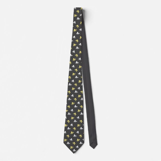 Popcorn Neck Tie (Dunkelgrau & Buttergelb) Krawatte (Vorderseite)