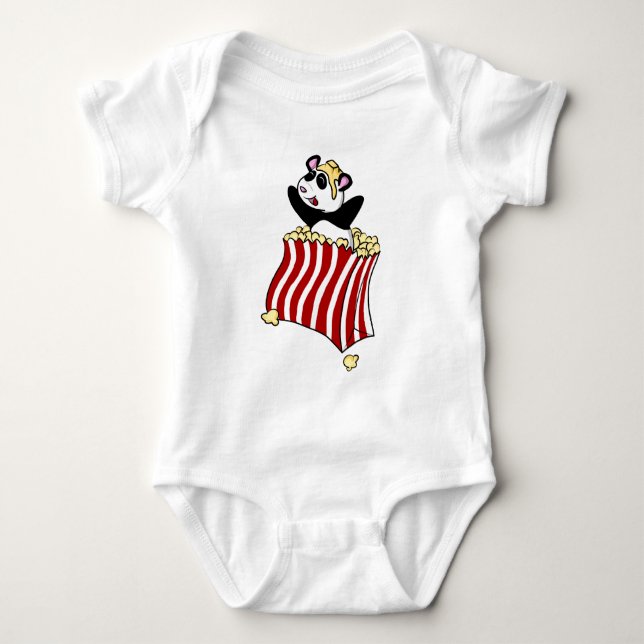 Popcorn-Panda! Baby Strampler (Vorderseite)