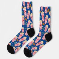 Popcorn Pattern Movie Night Theater Fun Film Blau