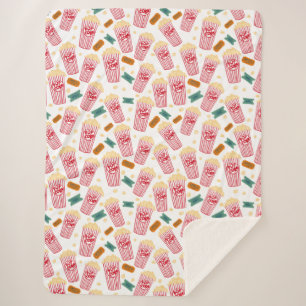 Popcorn Pattern Movie Night Theater Spaß weiß Sherpadecke