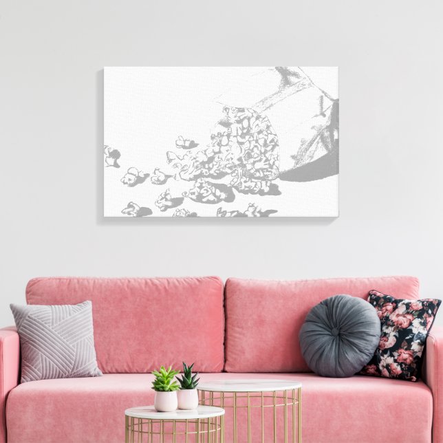 Popcorn Pencil Zeichnend von Sara Motolanez Leinwanddruck (Insitu (Wohnzimmer))