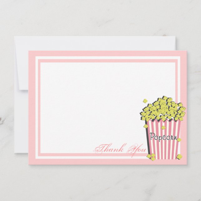 Popcorn Pink Flat Card Vielen Dank Dankeskarte (Vorderseite)