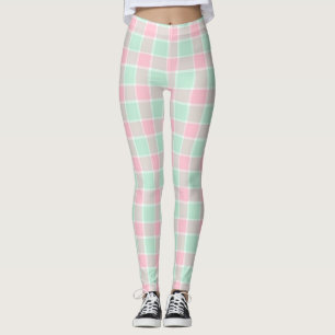 Popcorn Pink/Minze Karierte Leggings
