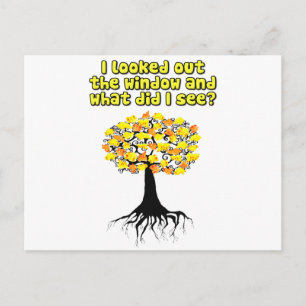 Popcorn Popping auf dem Aprikosenbaum Postkarte