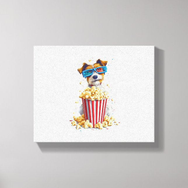 Popcorn Pup - Kinoabend Leinwanddruck (Vorderseite)