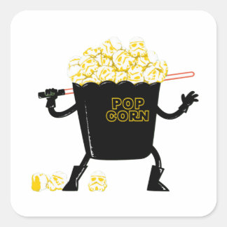 Popcorn Quadratischer Aufkleber
