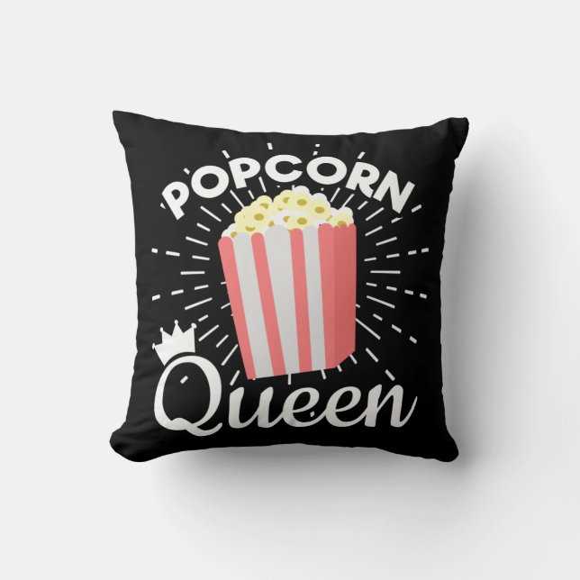 Popcorn Queen Women Girls Movie Popcorn Kissen (Vorderseite)