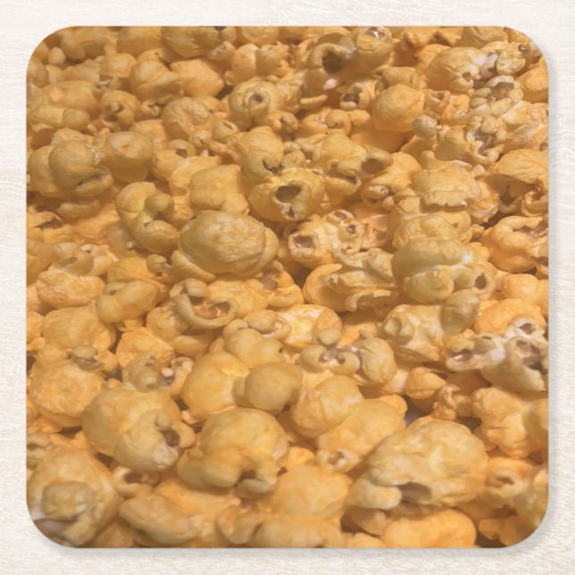 Popcorn Rechteckiger Pappuntersetzer (Vorderseite)
