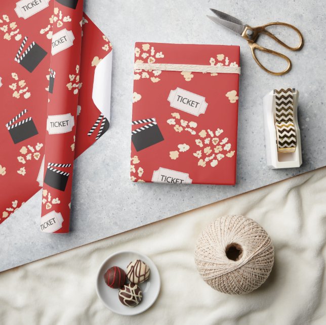 Popcorn Retro Movie Cinema Geschenkpapier (Kunsthandwerk)