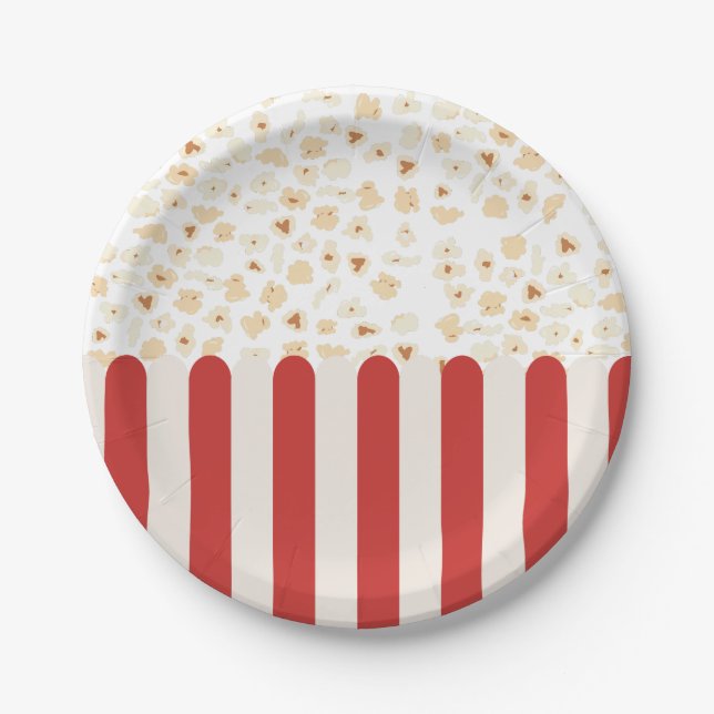 Popcorn Retro Movie Cinema Pappteller (Vorderseite)