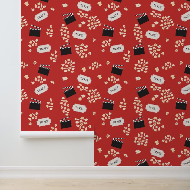 Popcorn Retro Movie Cinema Room Tapete (Anwendung)