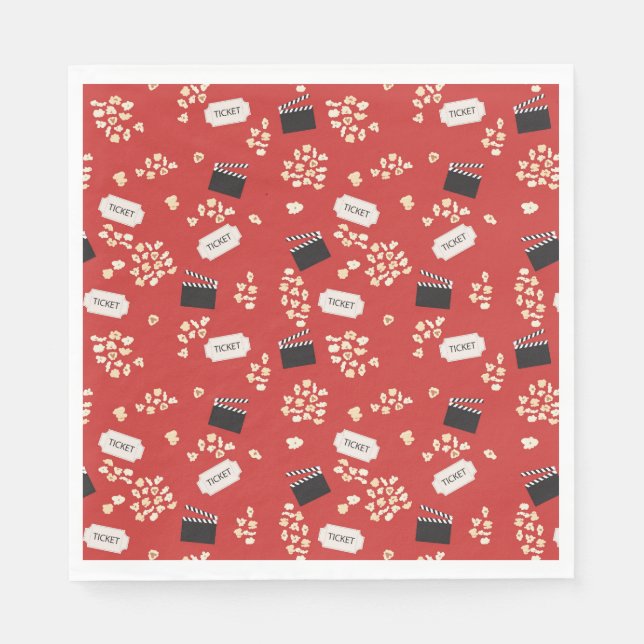 Popcorn Retro Movie Cinema Serviette (Vorderseite)