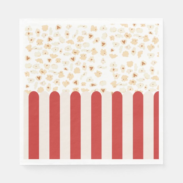 Popcorn Retro Movie Cinema Serviette (Vorderseite)