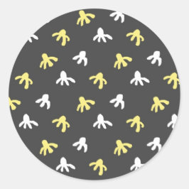 Popcorn Round Stickers (Dunkelgrau & Buttergelb)