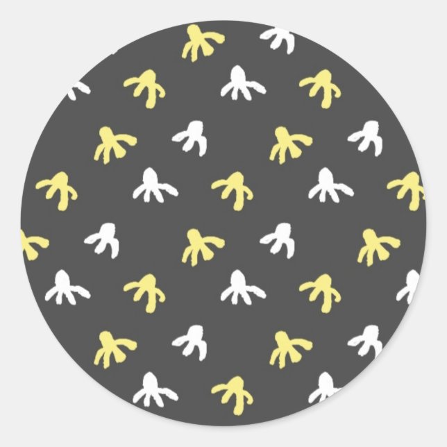 Popcorn Round Stickers (Dunkelgrau & Buttergelb) (Vorderseite)