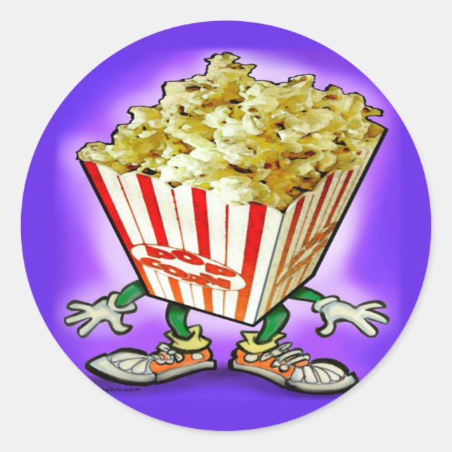 Popcorn Runder Aufkleber (Vorderseite)