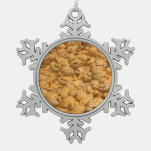 Popcorn Schneeflocken Zinn-Ornament