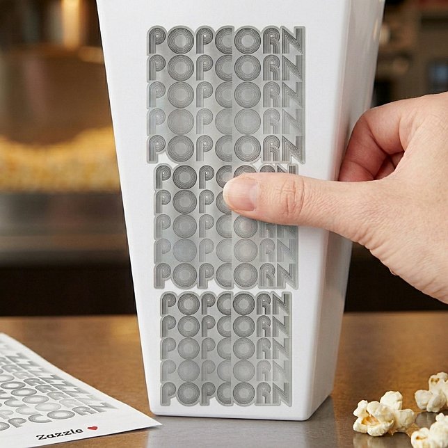 Popcorn, schwarz-weiß aufkleber (Von Creator hochgeladen)