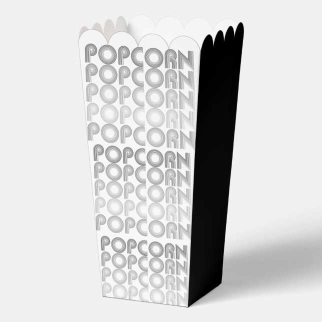 Popcorn, schwarz-weiß geschenkschachtel (Vorderseite)