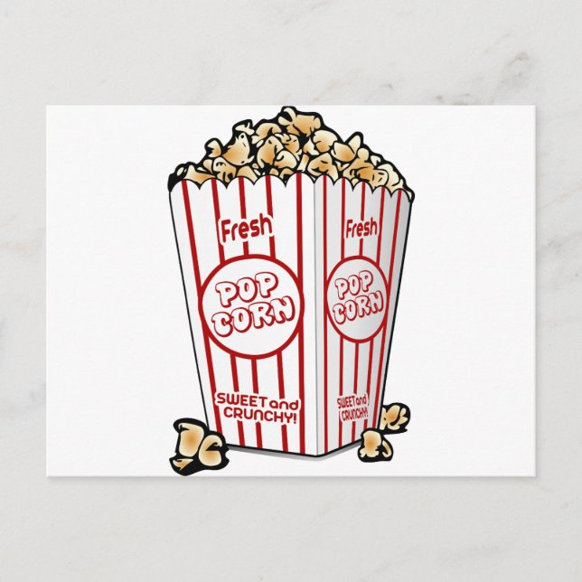 Popcorn Snack Food Film Nachtspass Postkarte (Vorderseite)