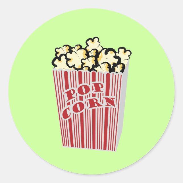 Popcorn Sticker! Runder Aufkleber (Vorderseite)