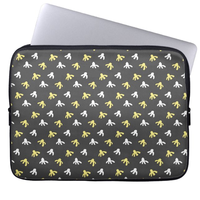 Popcorn-Tablethülle (Dunkelgrau & Buttergelb) Laptopschutzhülle (Vorderseite)