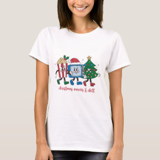 Popcorn, Telly, Tree, Weihnachtsfilme und Chill T-Shirt