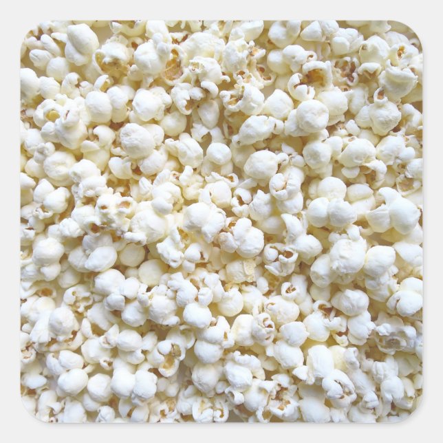 Popcorn Texture Fotografy Helle Dekoration Quadratischer Aufkleber (Vorderseite)