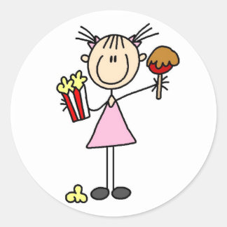 Popcorn und Cotton Candy Tshirts und Geschenke Runder Aufkleber