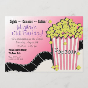 Popcorn und Film Einladung