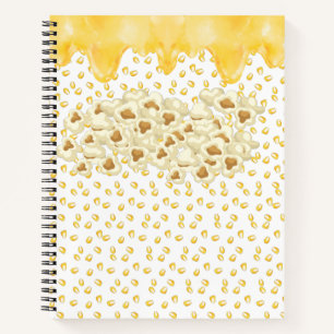 Popcorn und geschmolzenes Butter-Notebook Notizbuch