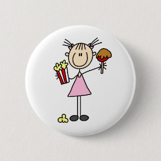Popcorn und Karamell Apple am angemessenen Knopf Button