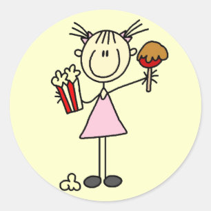 Popcorn-und Zuckerwatte-T-Shirts und Geschenke Runder Aufkleber